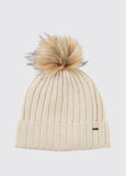 Dubarry Curlew Knitted Hat with bobble - Chalk