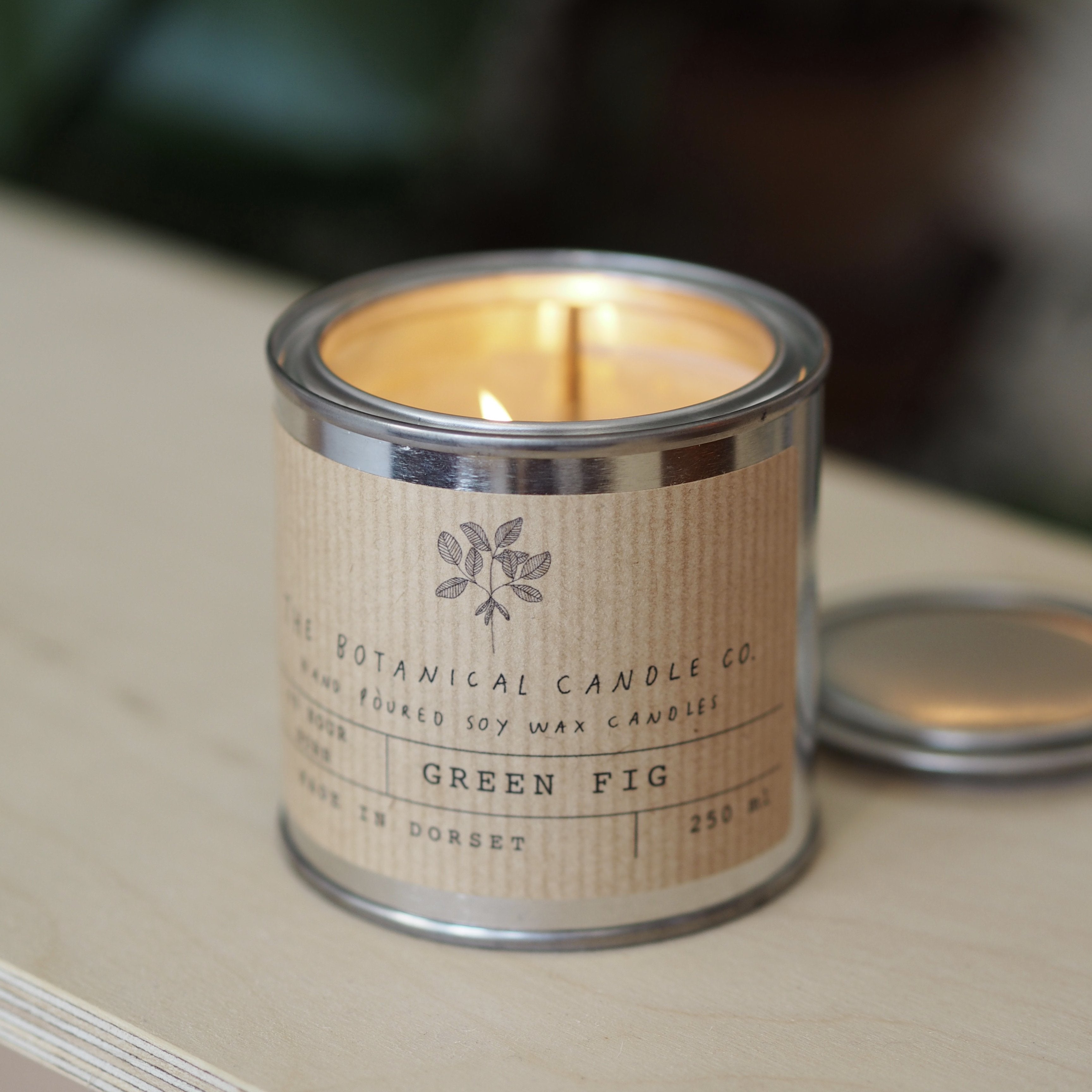 Green Fig Utility Tin Soy Wax Candle