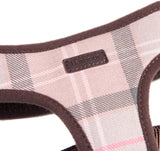 Barbour Tartan Dog Harness - Taupe/Pink Tartan