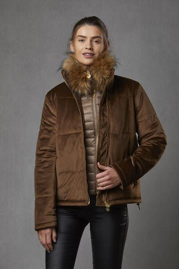 Ella Bronze Padded Velvet Jacket