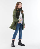 Barbour Girls Melby Quilted Jacket - Olive/Navy Adventure Floral