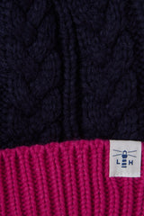 Lighthouse Hannah Bobble Hat - Navy & Pink