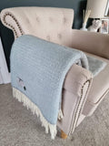 Forager Illusion Panel Blanket - Grey & Duck Egg