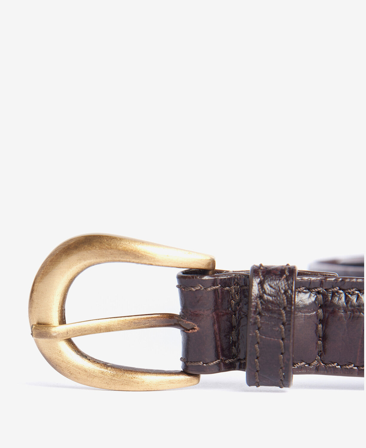 Barbour Mock Croc Leather Belt - Black/Brown