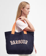 Barbour Logo Holiday Tote Bag - Navy