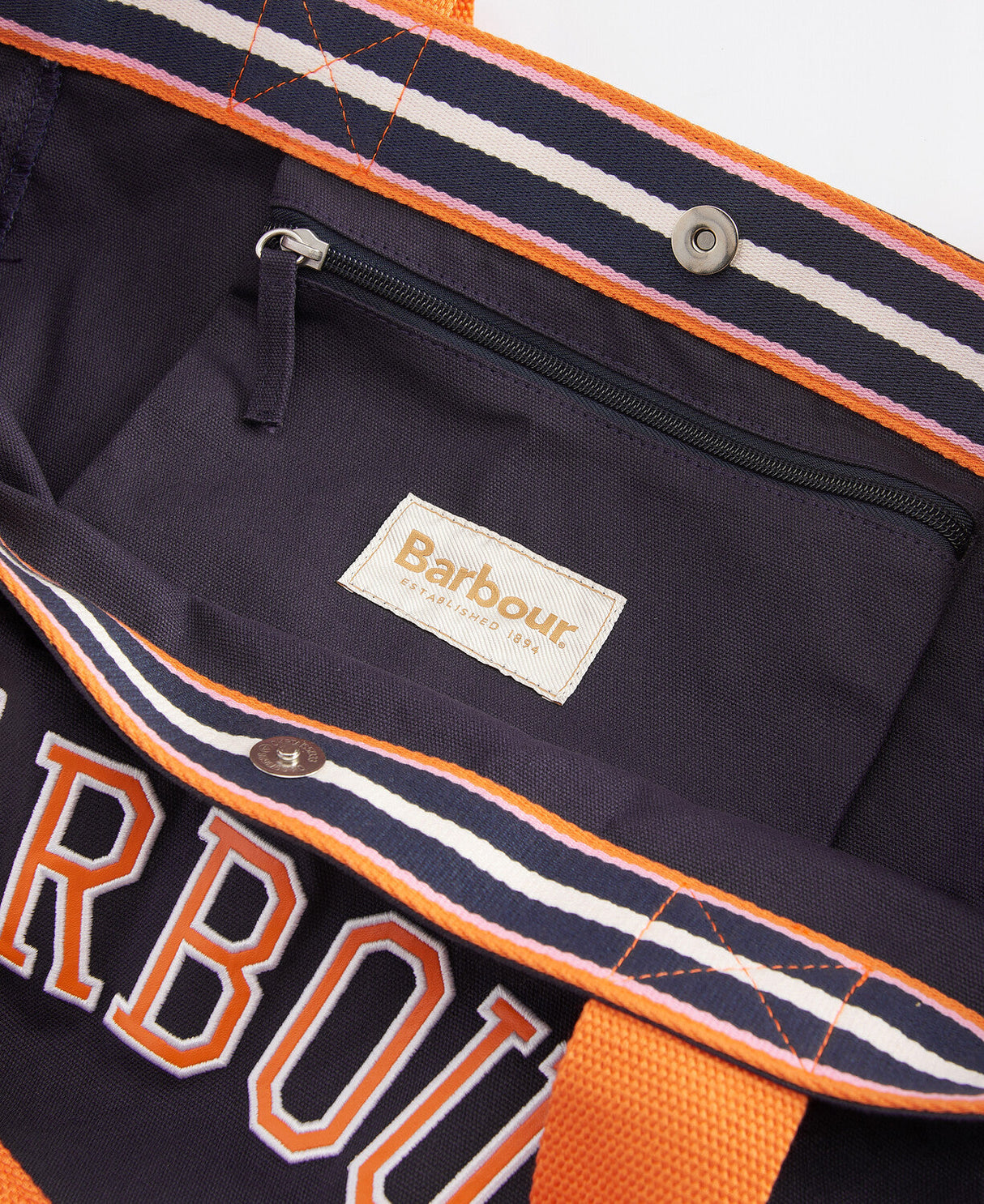 Barbour Logo Holiday Tote Bag - Navy