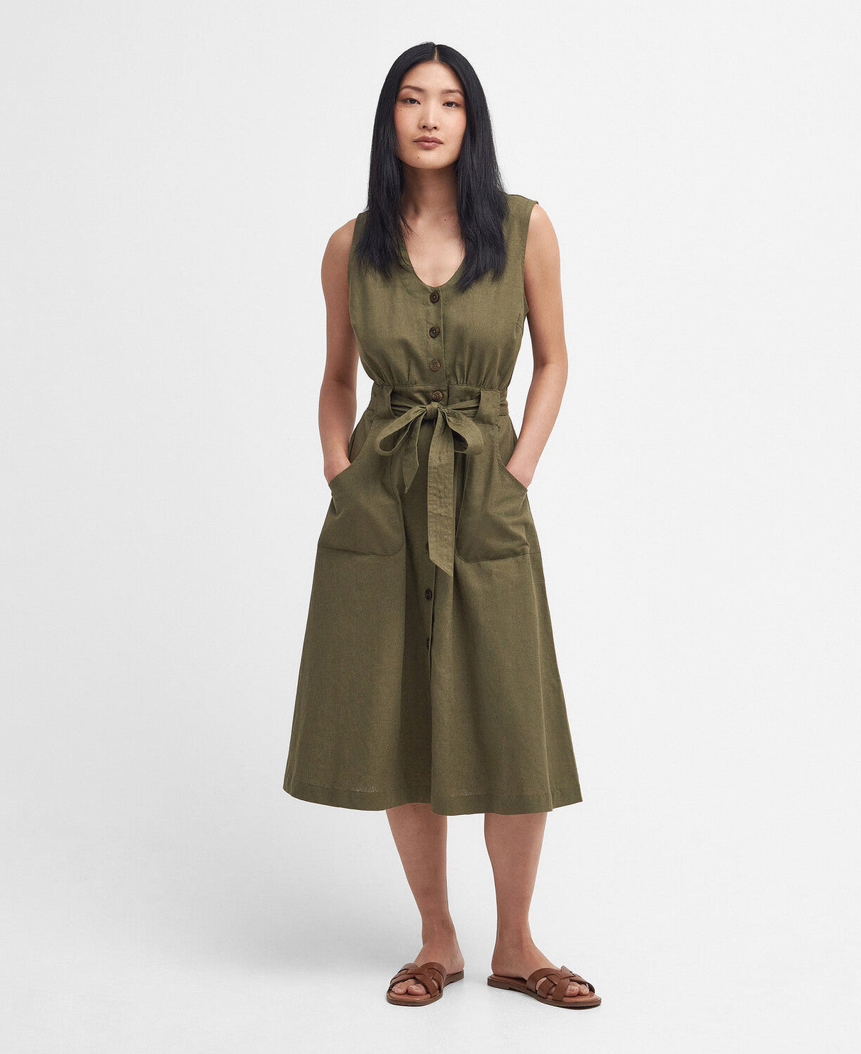 Barbour Rutherglen Midi Dress - Khaki