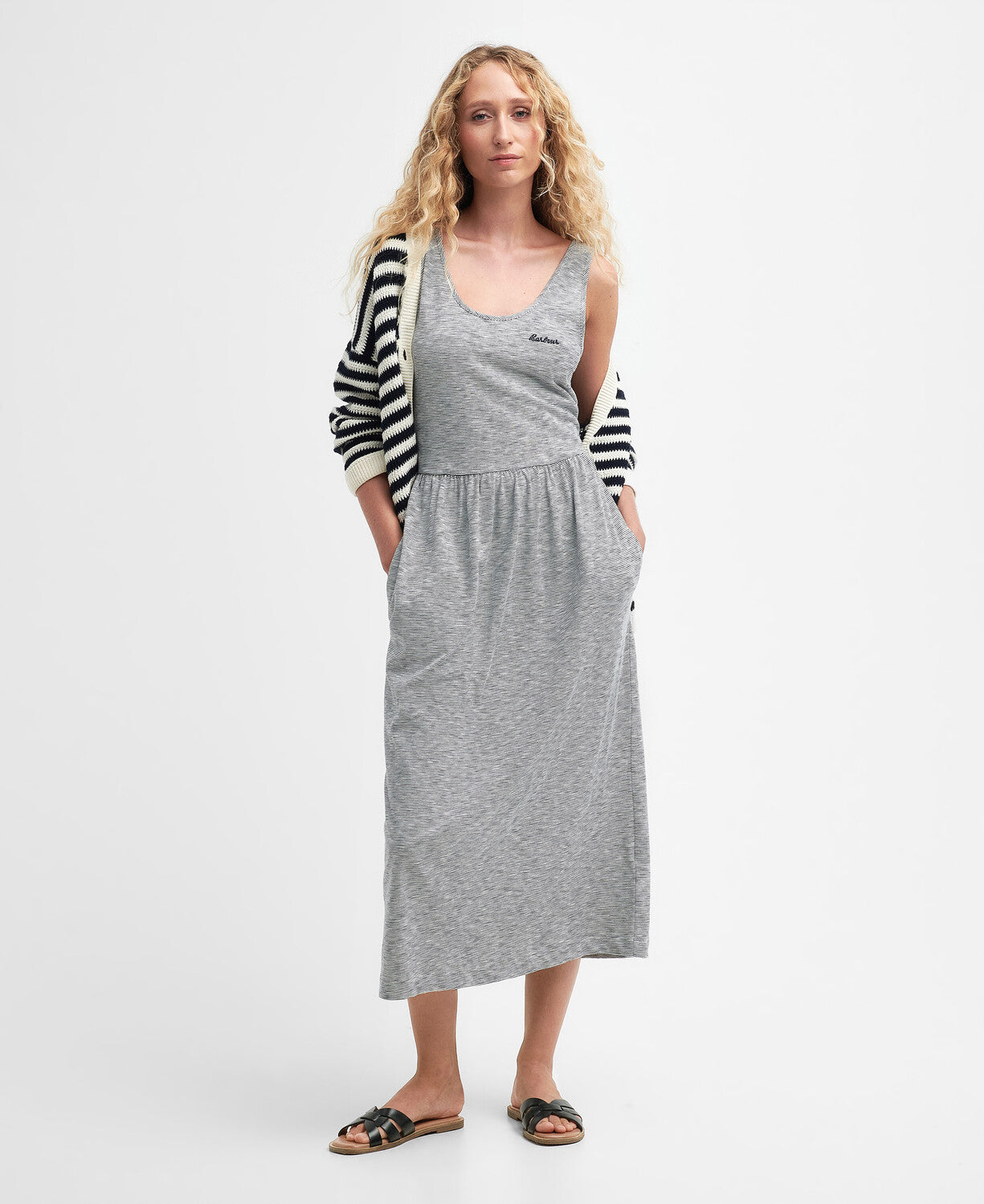 Barbour Woodford Midi Dress - Navy Stripe