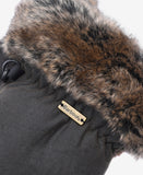 Barbour Wax With Fur Trim Mittens - Olive
