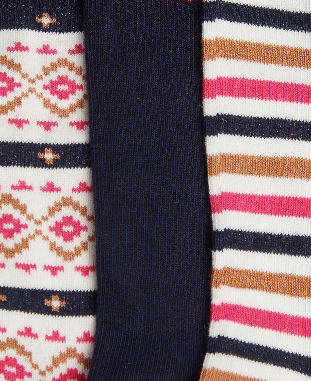 Barbour Claudia Fairisle Sock Gift Set - Navy/Pink Mix