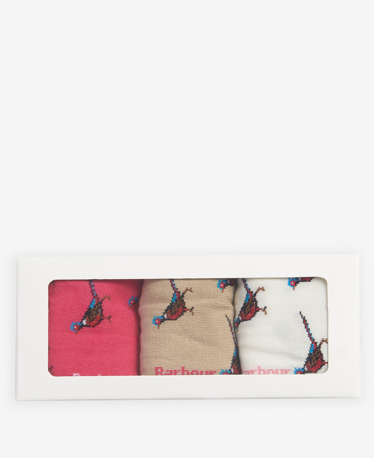 Barbour Pheasant Sock Gift Set - Pink Dahlia