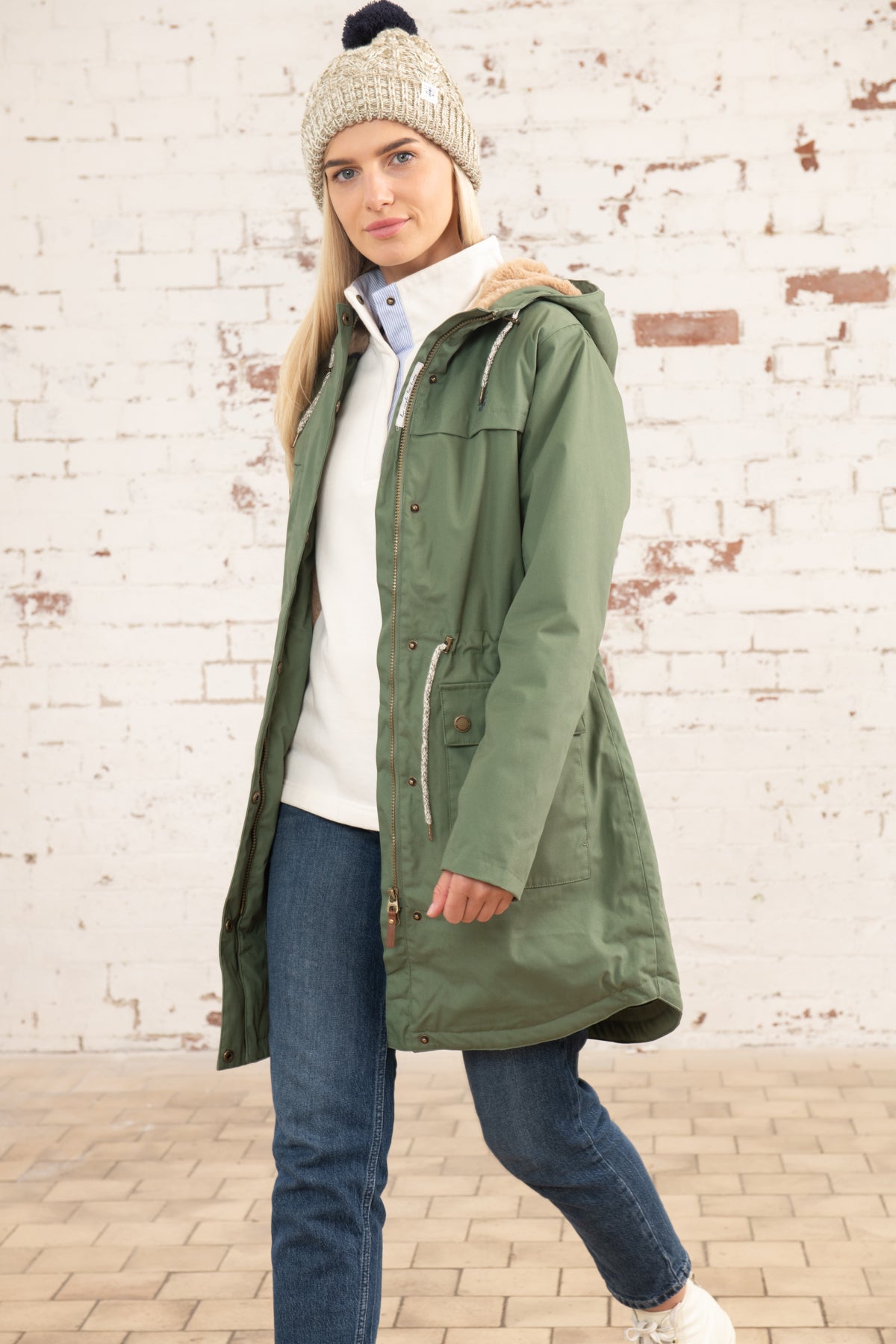 Ladies khaki coat best sale