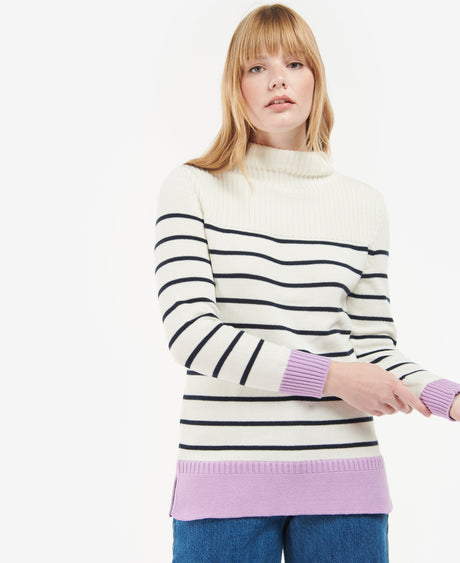 Barbour Stripe Guernsey Knit Sweater - Off White