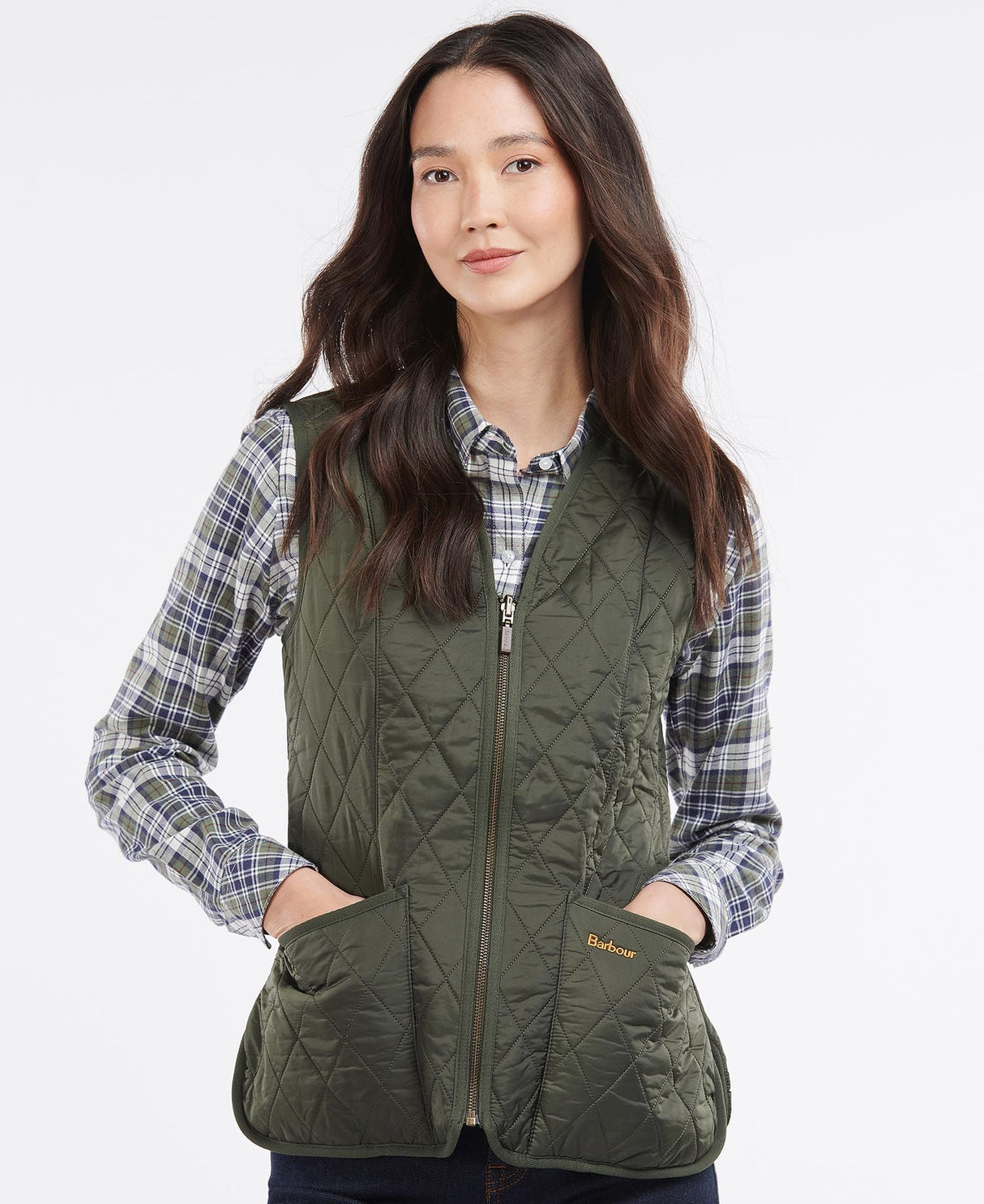 Barbour Betty Fleece Waistcoat/Zip In Liner - Dark Olive