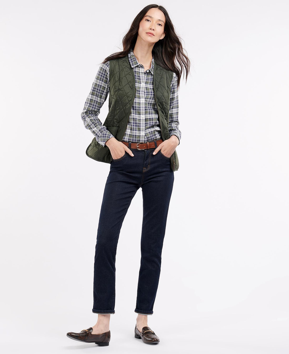 Barbour Betty Fleece Waistcoat/Zip In Liner - Dark Olive