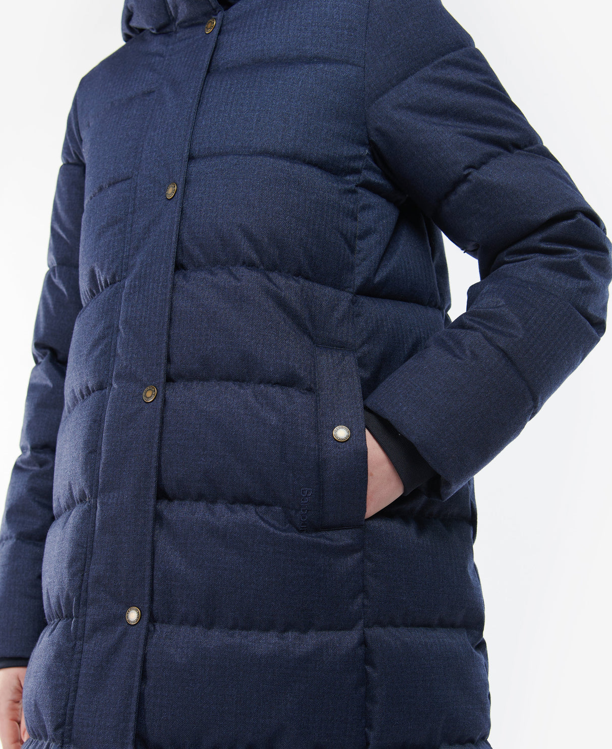 Barbour Musk Quilted Jacket - Navy Herringbone