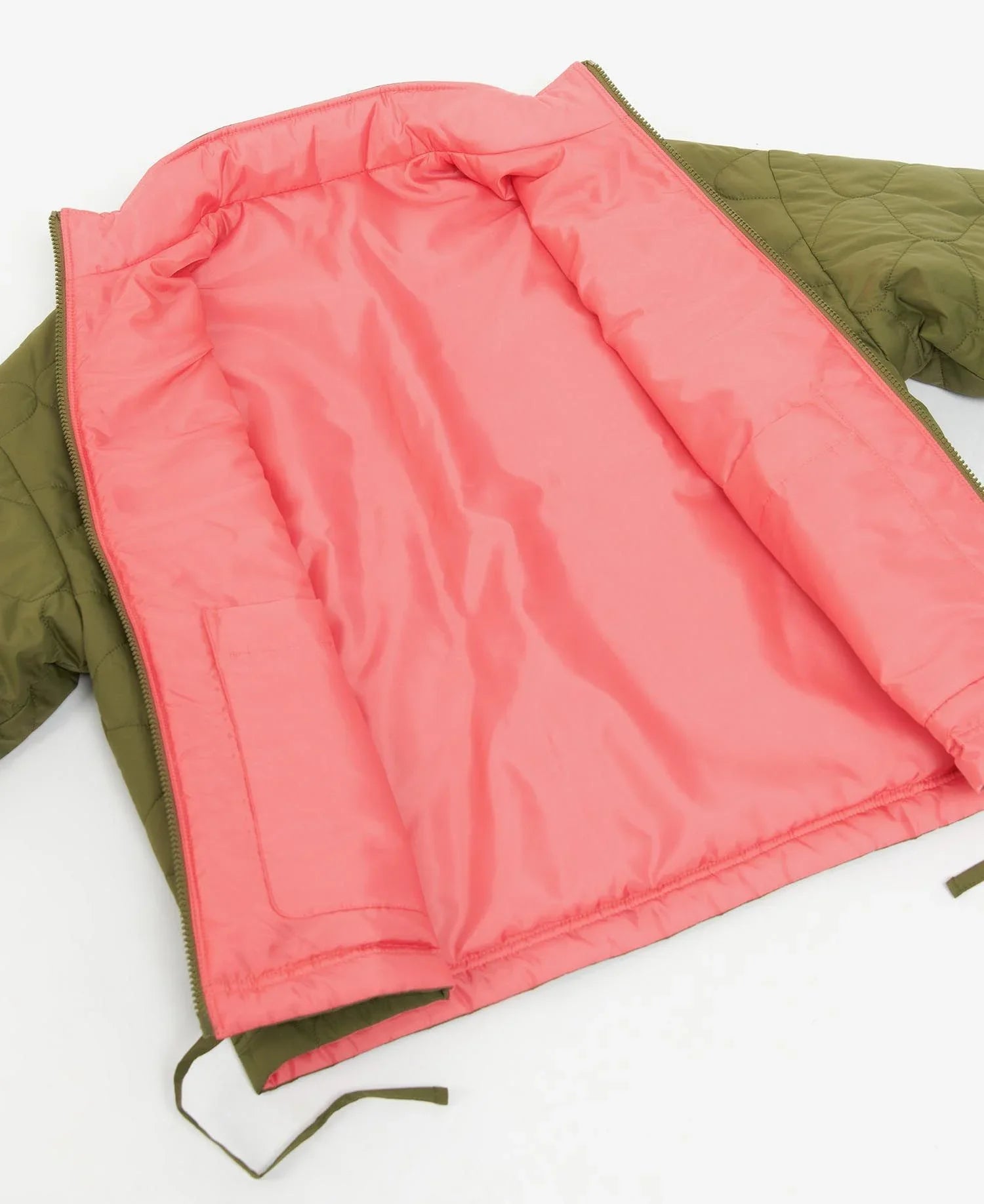 Barbour Reversible Apia Quilted Jacket - Olive Tree/Pink Punch