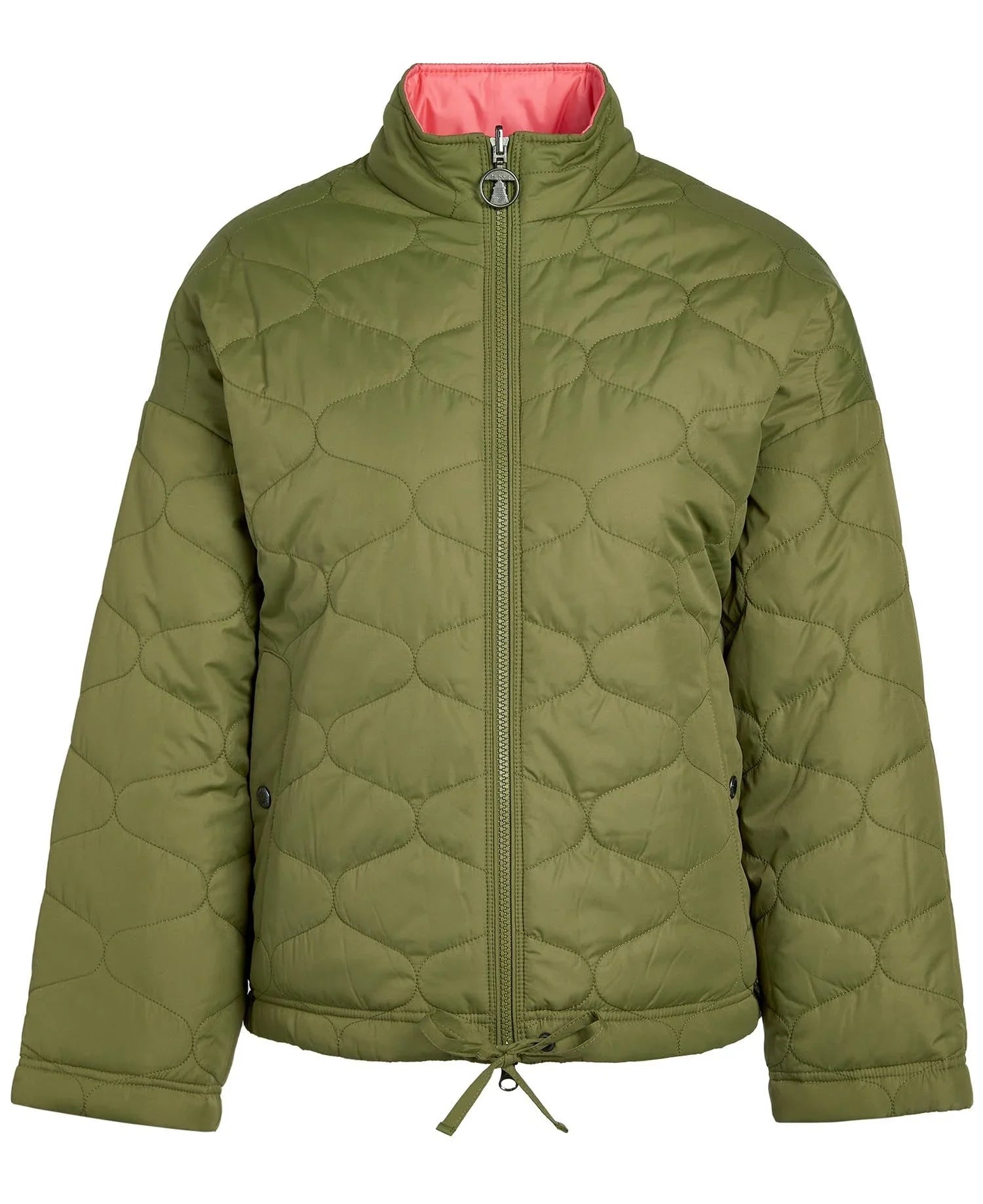 Barbour Reversible Apia Quilted Jacket - Olive Tree/Pink Punch