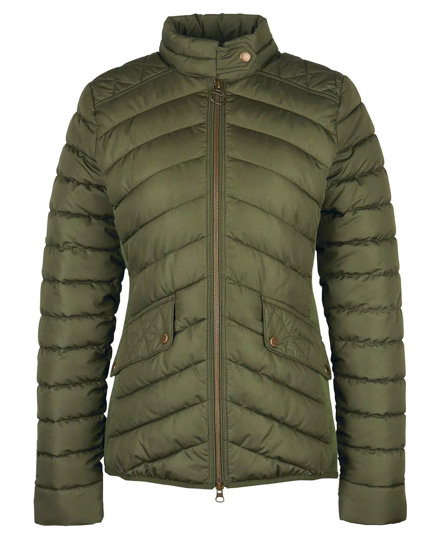 Barbour Stretch Cavalry Quilted Jacket - Olive/Olive Marl