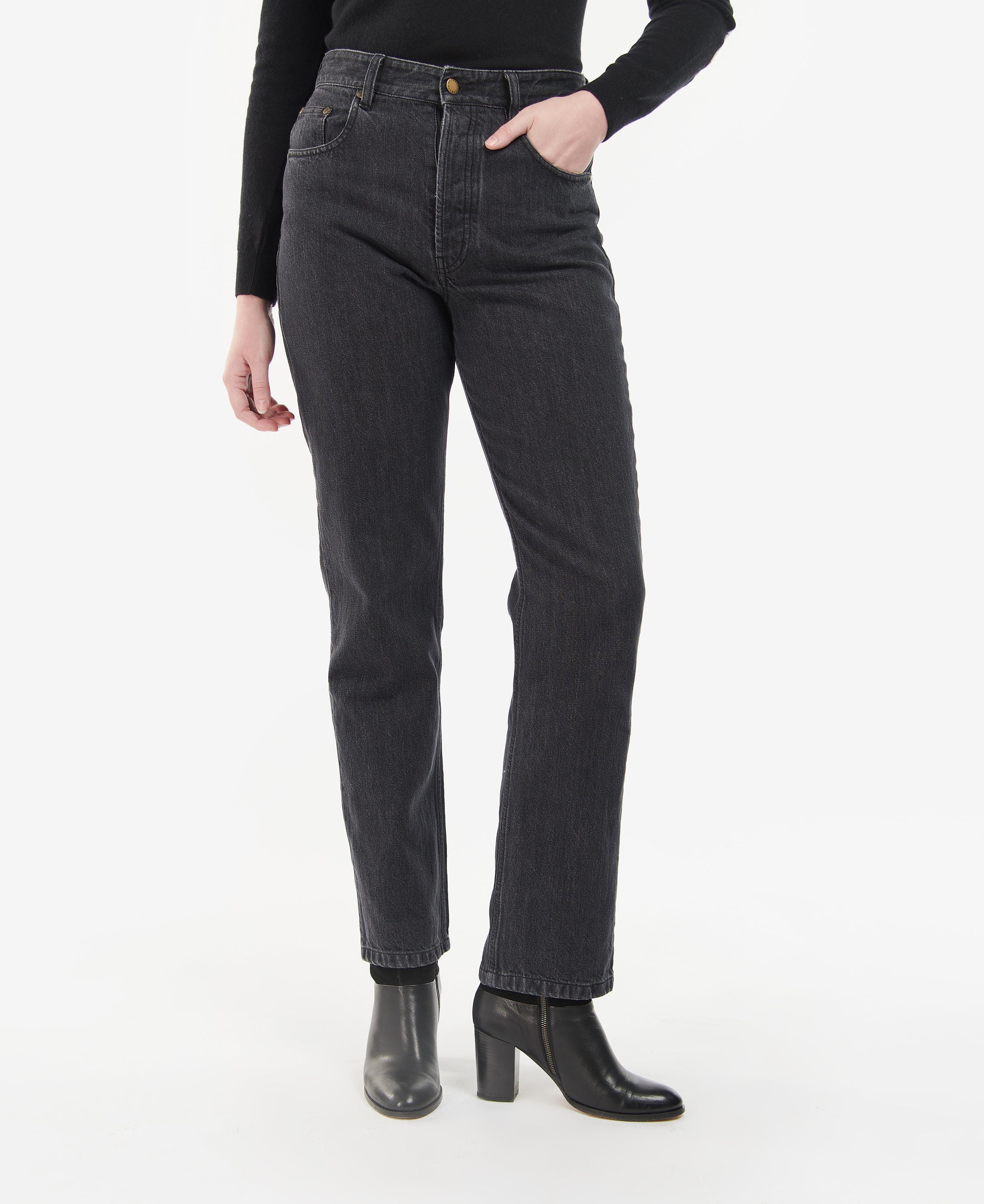 Barbour Burne Mid Straight Jeans - Black