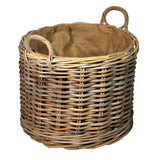 Large Round Wheeled Log Basket