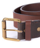 Barbour Contrast Leather Belt - Olive/Brown