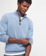 Barbour Cotton Half Zip - Dark Chambray