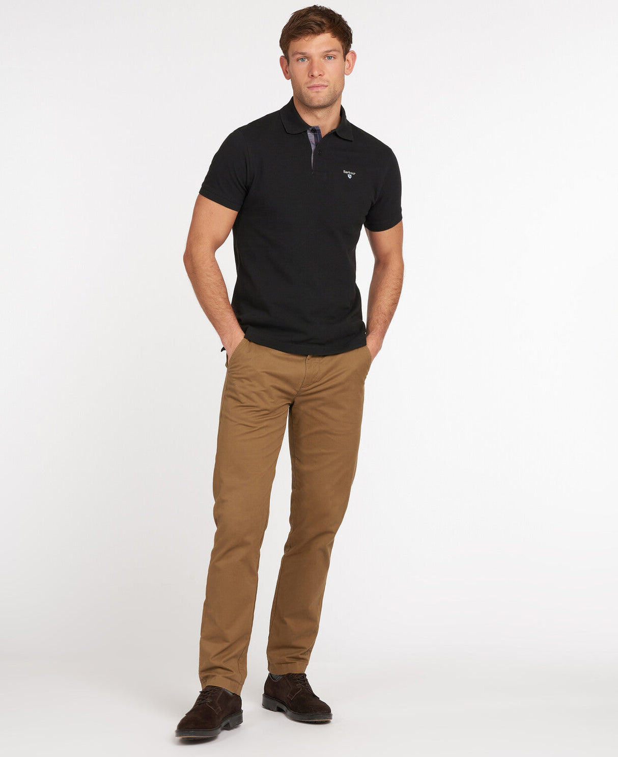 Barbour Tartan Pique Polo - Black/Modern