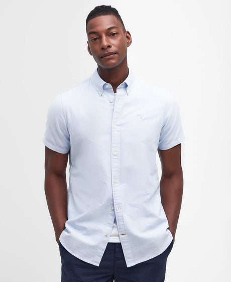 Barbour Striped Oxtown S/S Tailored Shirt - Sky Blue