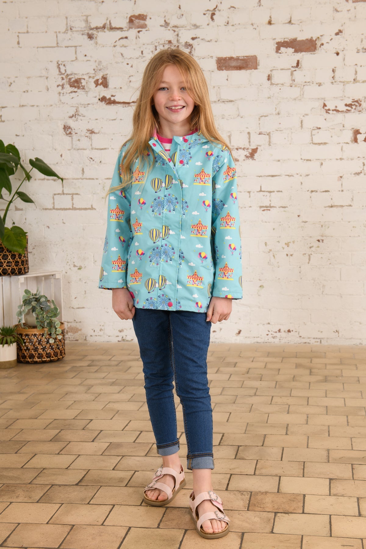 Lighthouse Olivia Girls Coat - Blue Fairground