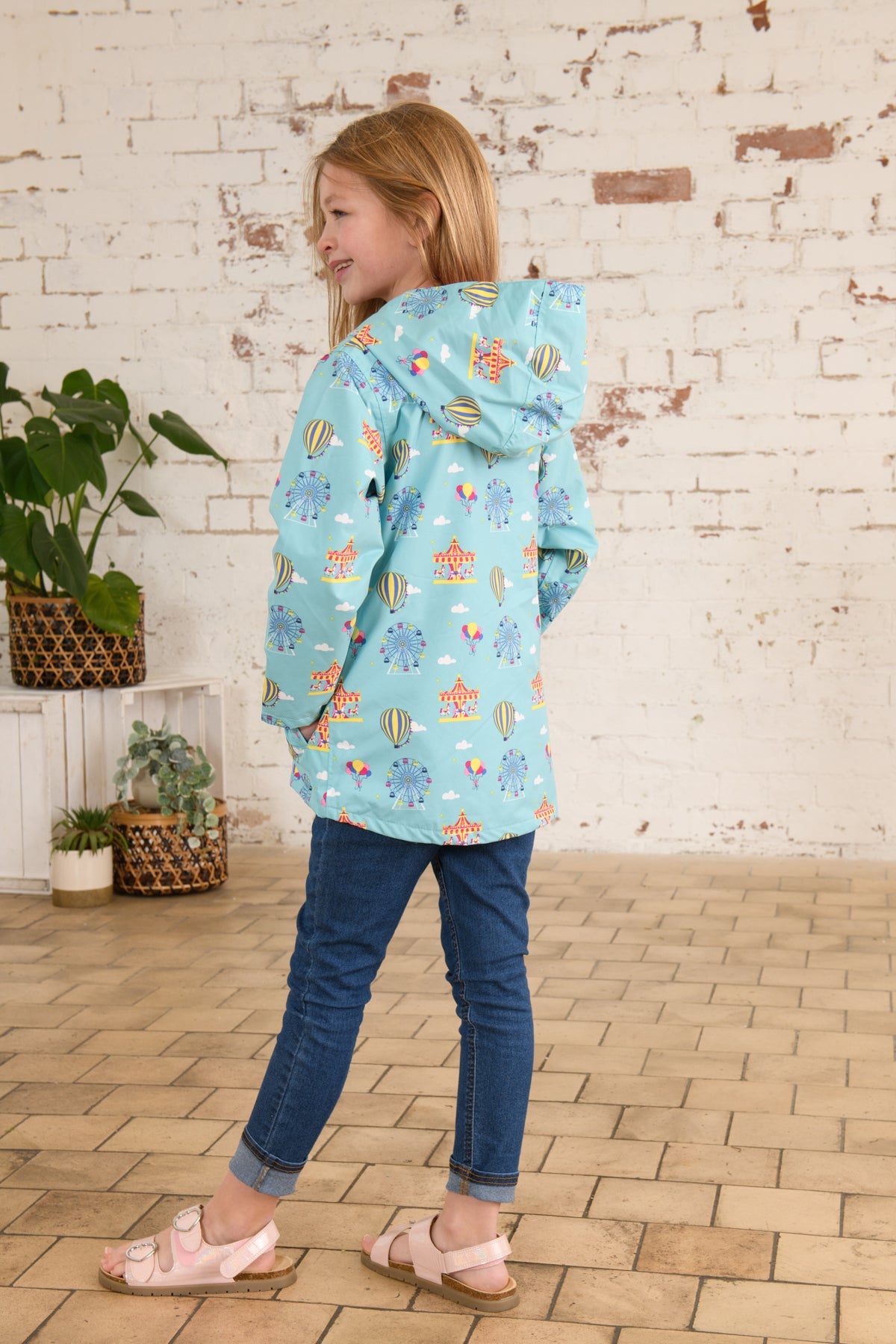 Lighthouse Olivia Girls Coat - Blue Fairground