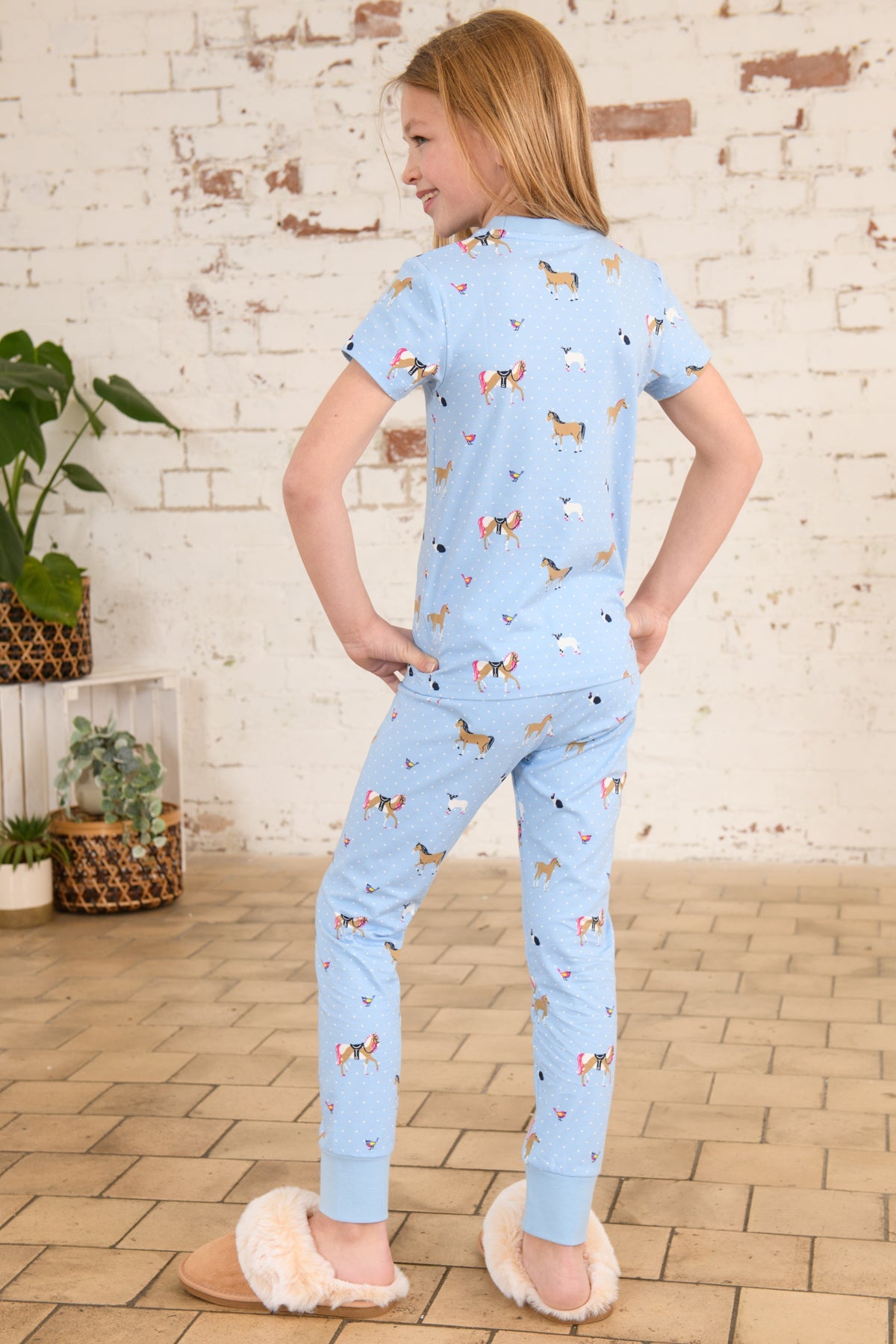 Lighthouse Girls Pyjamas - Blue Animal Print