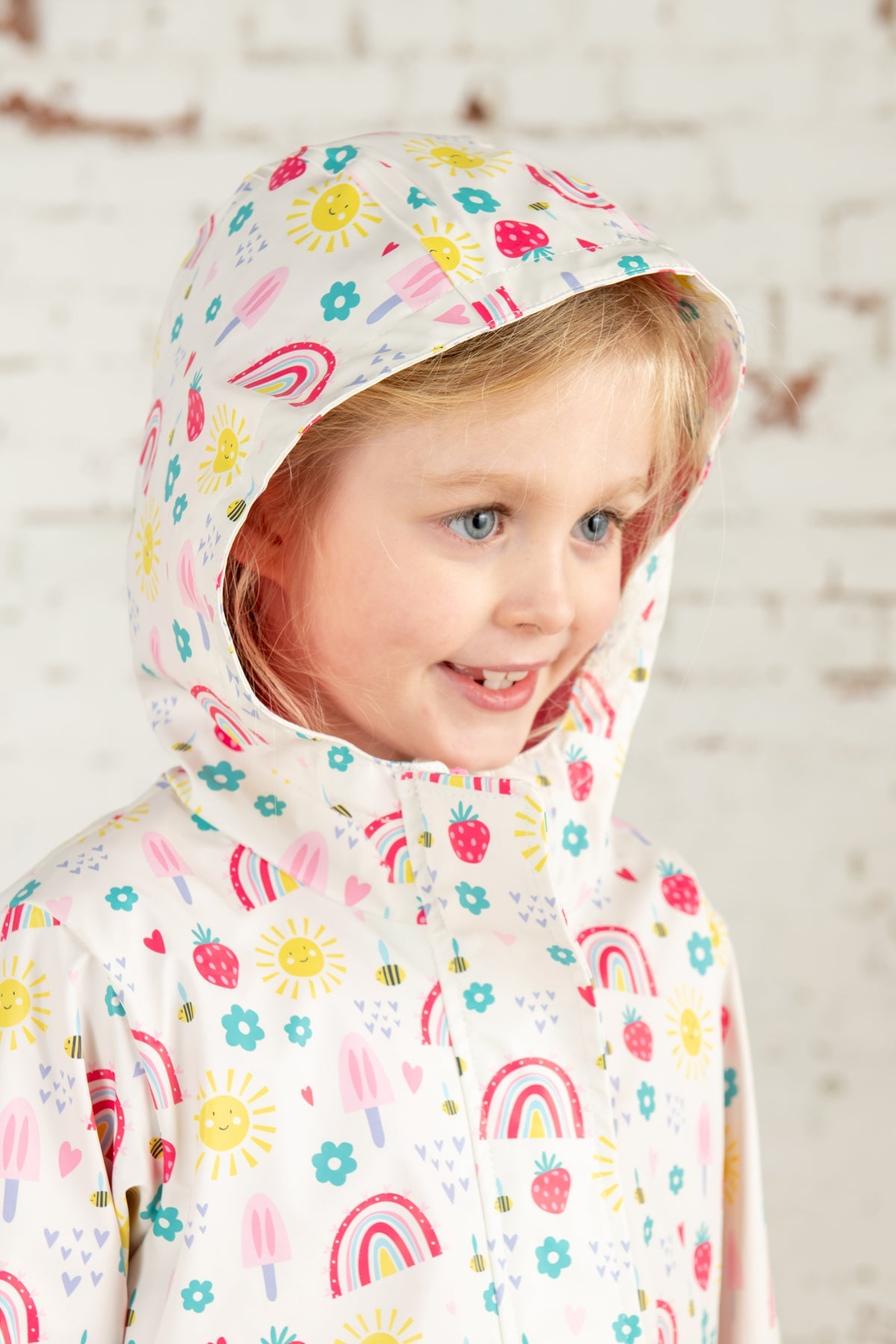 Lighthouse Heidi Girls Coat - Rainbow Sunshine