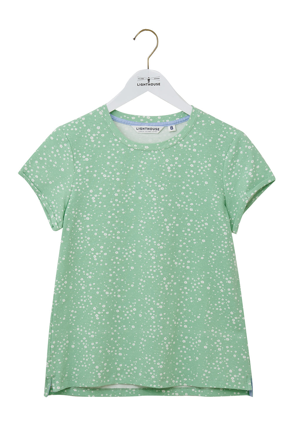 Lighthouse Causeway T-Shirt - Soft Green Floral