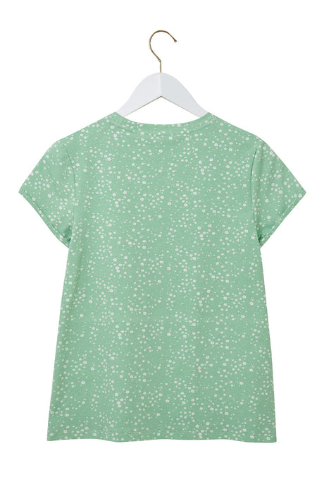 Lighthouse Causeway T-Shirt - Soft Green Floral