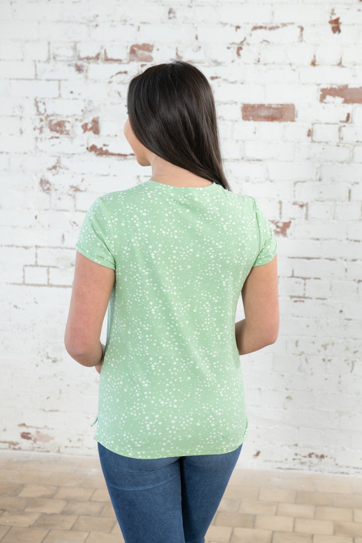 Lighthouse Causeway T-Shirt - Soft Green Floral