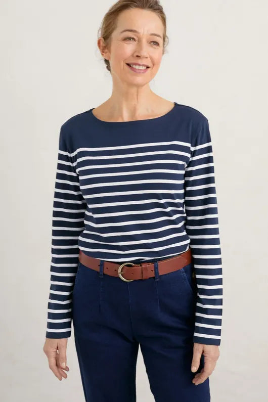 Seasalt Sailor Shirt - Falmouth Breton Maritime Chalk*