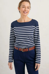 Seasalt Sailor Shirt - Falmouth Breton Maritime Chalk*