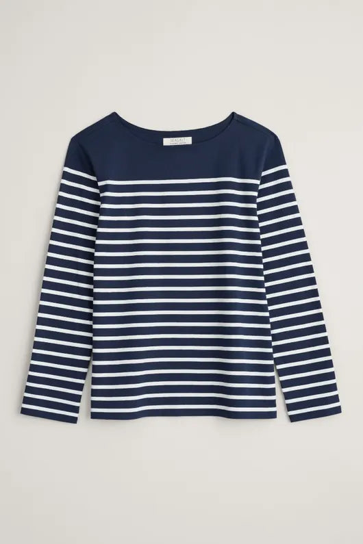 Seasalt Sailor Shirt - Falmouth Breton Maritime Chalk*