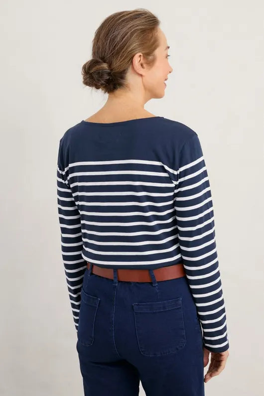 Seasalt Sailor Shirt - Falmouth Breton Maritime Chalk*