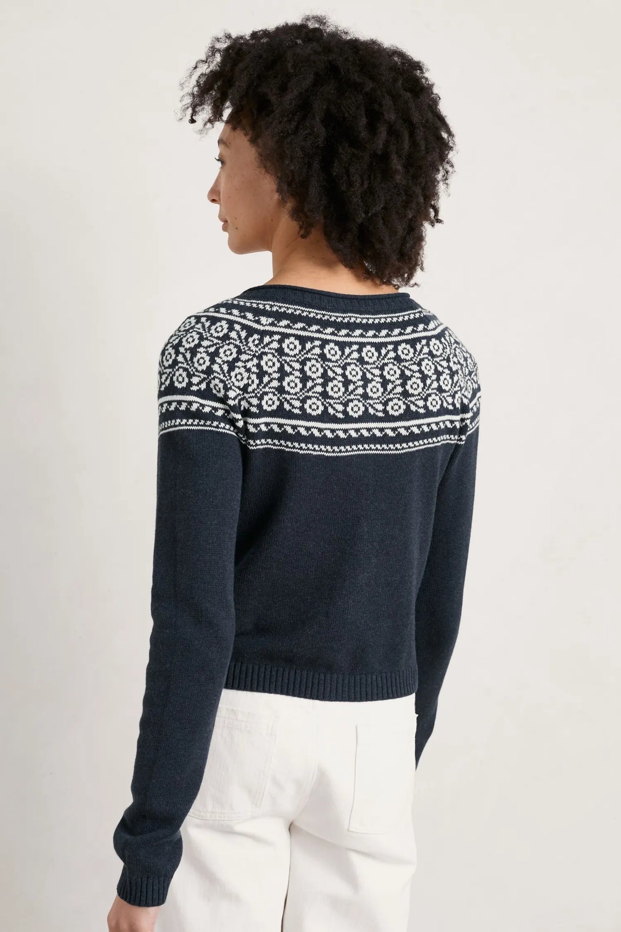 Seasalt Sweet Pea Cardigan-Tapestries Inkwell 
Ecru*