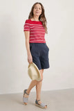 Seasalt Sailor T-Shirt - Falmouth Shore Crimson Chalk