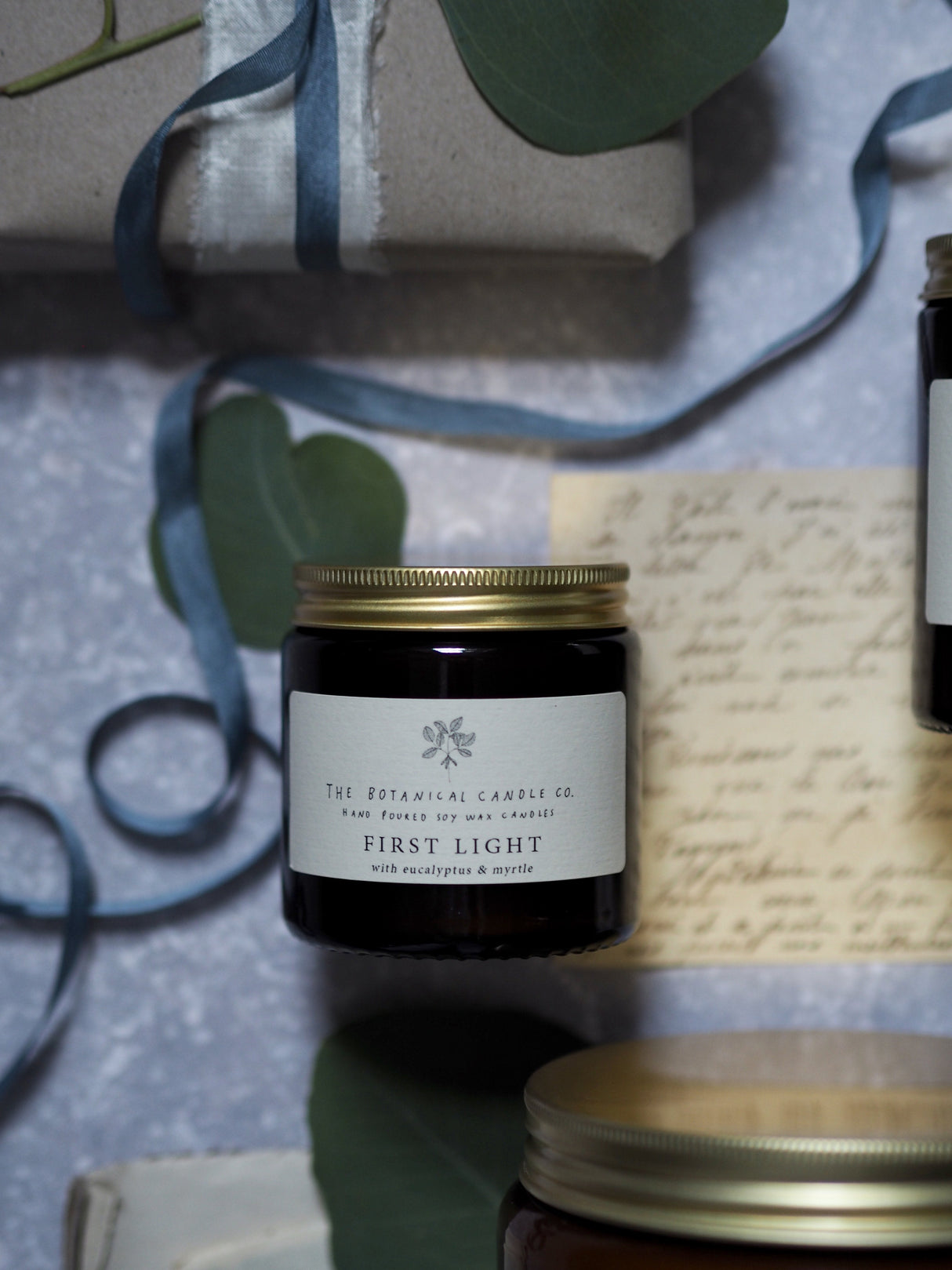 First Light Scented Soy Candle In Amber Jar - Small