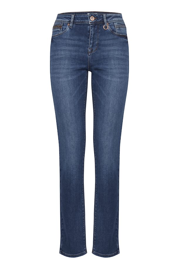 Pulz Sandra Straight Leg Jeans - Medium Blue