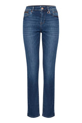 Pulz Sandra Straight Leg Jeans - Medium Blue