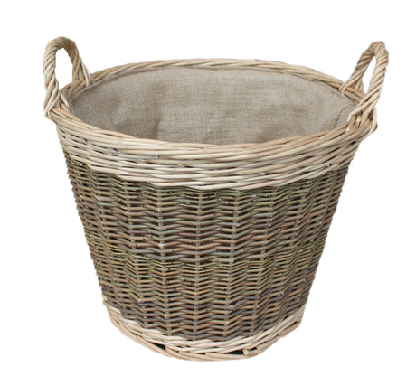 Medium unpeeled log basket