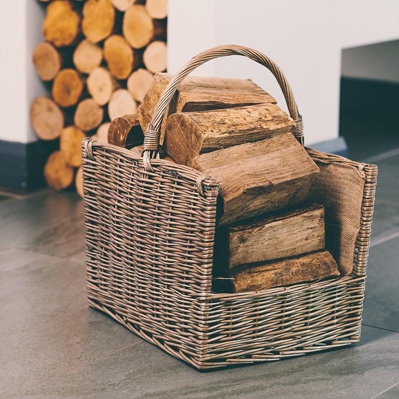 Antique Wash Open End Basket